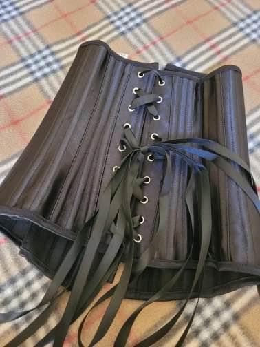 Corset Negro Underbust Moldeador de Cintura con Cordones Ajustables