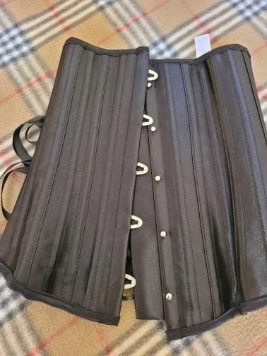 Corset Negro Underbust Moldeador de Cintura con Cordones Ajustables