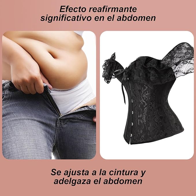 Corset de Encaje con Mangas y Amarre Frontal