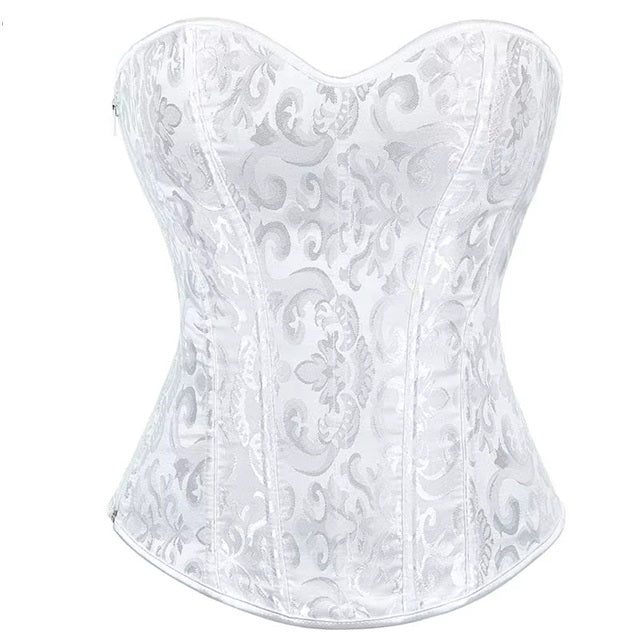 Corsé Strapless Elegante para Mujer – Jacquard Floral, Moldea la Cintura, Top Exterior