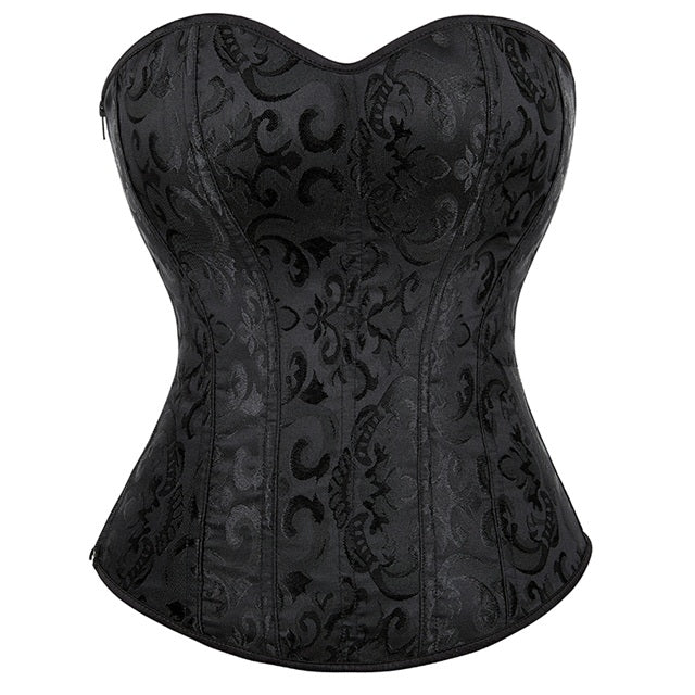 Corsé Strapless Elegante para Mujer – Jacquard Floral, Moldea la Cintura, Top Exterior