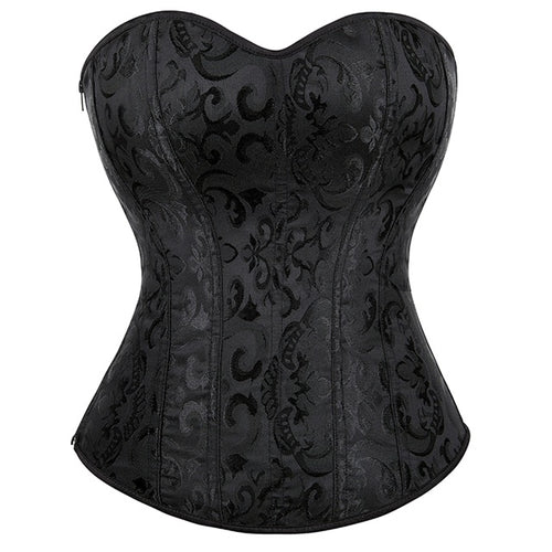 Corsé Strapless Elegante para Mujer – Jacquard Floral, Moldea la Cintura, Top Exterior